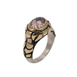 Tourmaline Silver & Gold Giraffe Ring