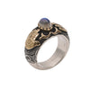 Rainbow Moonstone Gold & Silver Hamsa Ring