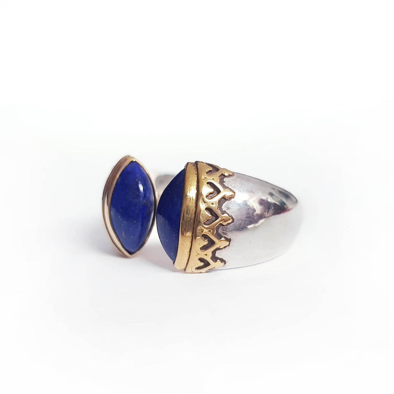 Lapis Silver & Gold Ring