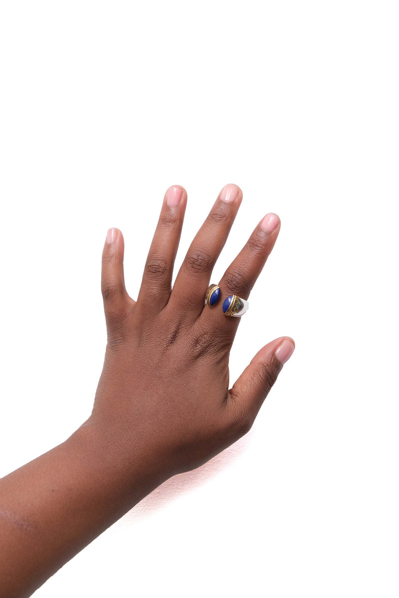 Lapis Silver & Gold Ring