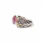 Rubellite Silver Gold Ring