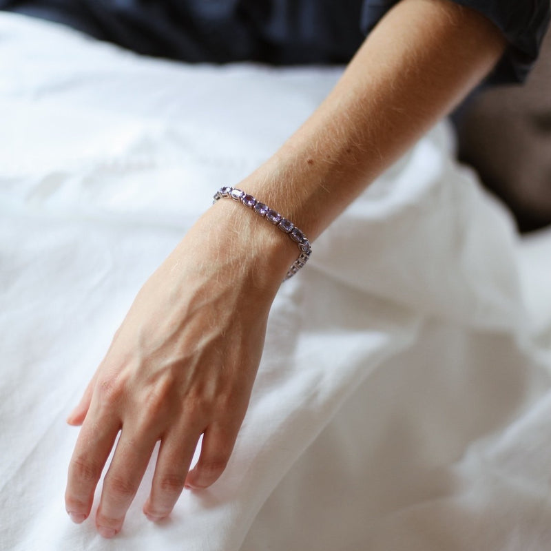 Tanzanite Silver Tennis Bracelet