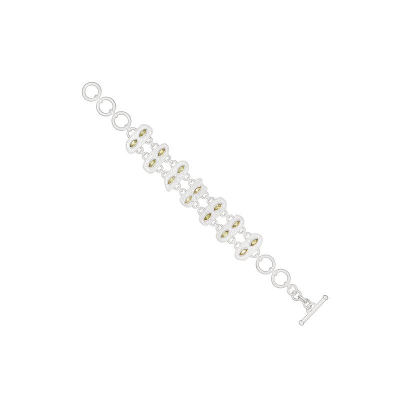 Peridot Silver Giraffe Bracelet