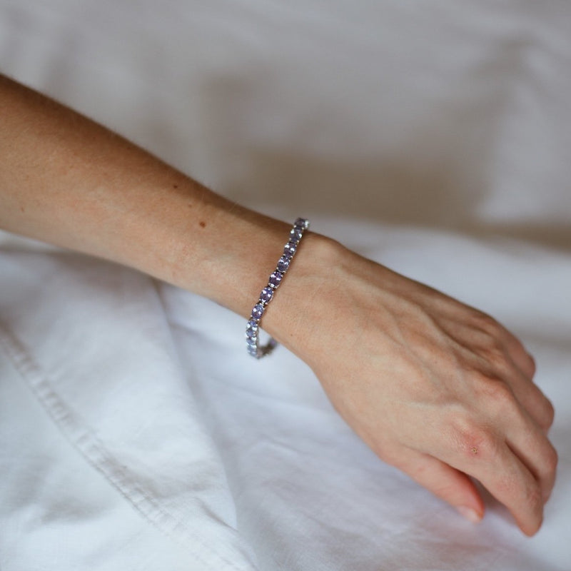 Tanzanite Silver Tennis Bracelet