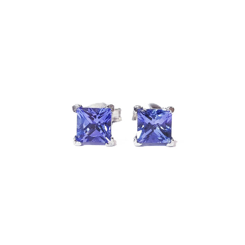 Tanzanite White Gold Stud Earrings