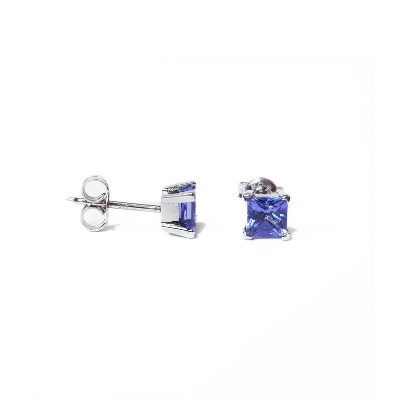 Tanzanite White Gold Stud Earrings
