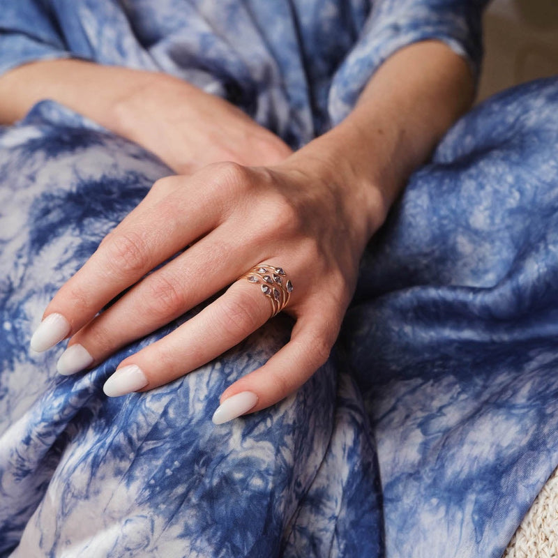 Tanzanite Rose Cut Ring