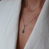 Tanzanite Tourmaline  & Diamond  Silver Necklace