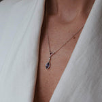 Tanzanite Tourmaline  & Diamond  Silver Necklace