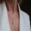 Tanzanite Tourmaline  & Diamond  Silver Necklace