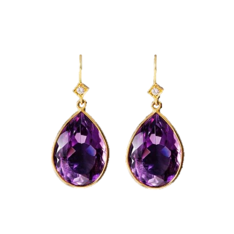 Amethyst Diamond Earrings Alon Shina