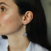 Tanzanite & Diamond Flower Drop Earrings
