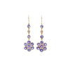 Tanzanite & Diamond Flower Drop Earrings