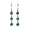 Emerald Rose Cut Carat3 Stone Drop 14kt Earrings