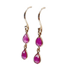 Ruby Rose Cut 1.380 carat  Stone Drop 14kt Gold  Earrings