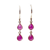 Ruby Rose Cut 0.78  carats  Drop 14kt Earrings