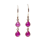 Ruby Rose Cut 0.78  carats  Drop 14kt Earrings