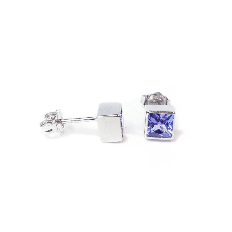 Tanzanite White Gold Stud Earrings