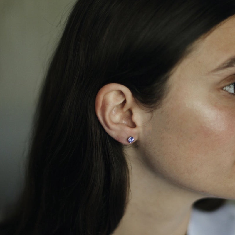 Tanzanite White Gold Stud Earrings