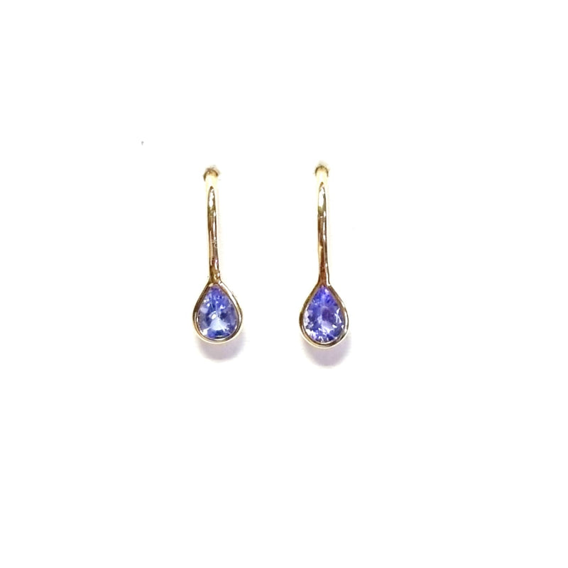 Tanzanite Rose Cut 14kt Gold Earrings