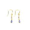 Tanzanite Rose Cut  Drop Gold Earrings