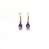 Tanzanite Rose Cut & Diamond Drop Gold Earrings