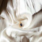 Kyanite Engraved Gold Necklace