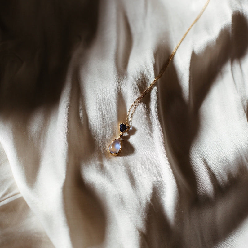Kyanite & Moonstone Gold Necklace