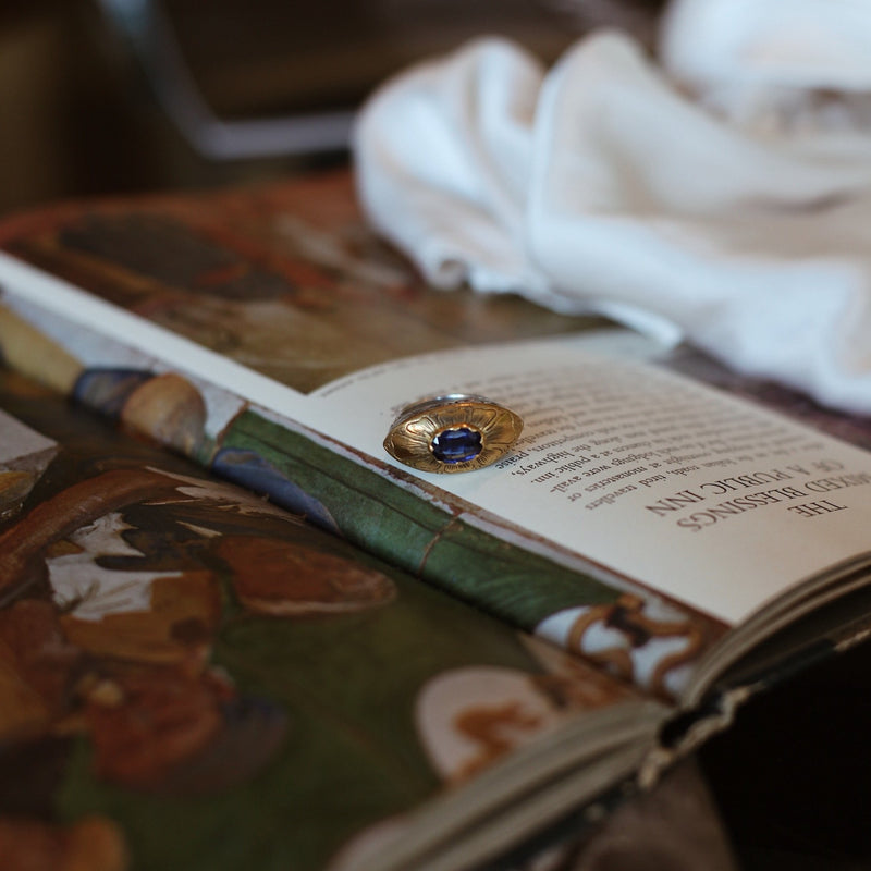 Kyanite Gold & Silver Petal Ring