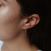 Emerald Rose Cut 0.88 Drop 14kt Gold Earrings