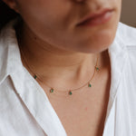 Emerald Rose Cut Drops 0.82 carats  on 14kt Gold Chain Necklace