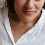 Ruby Rose cut 1.23 carat gold 14kt Chain Necklace