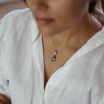 Tanzanite & Moonstone White Gold Necklace