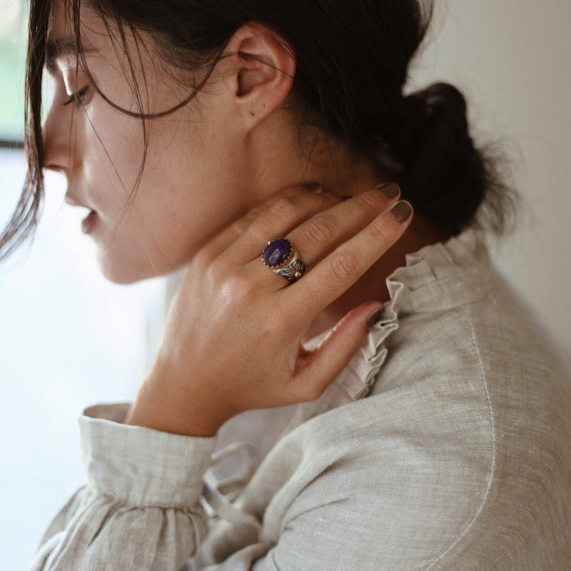 Sugilite & Diamond Ring