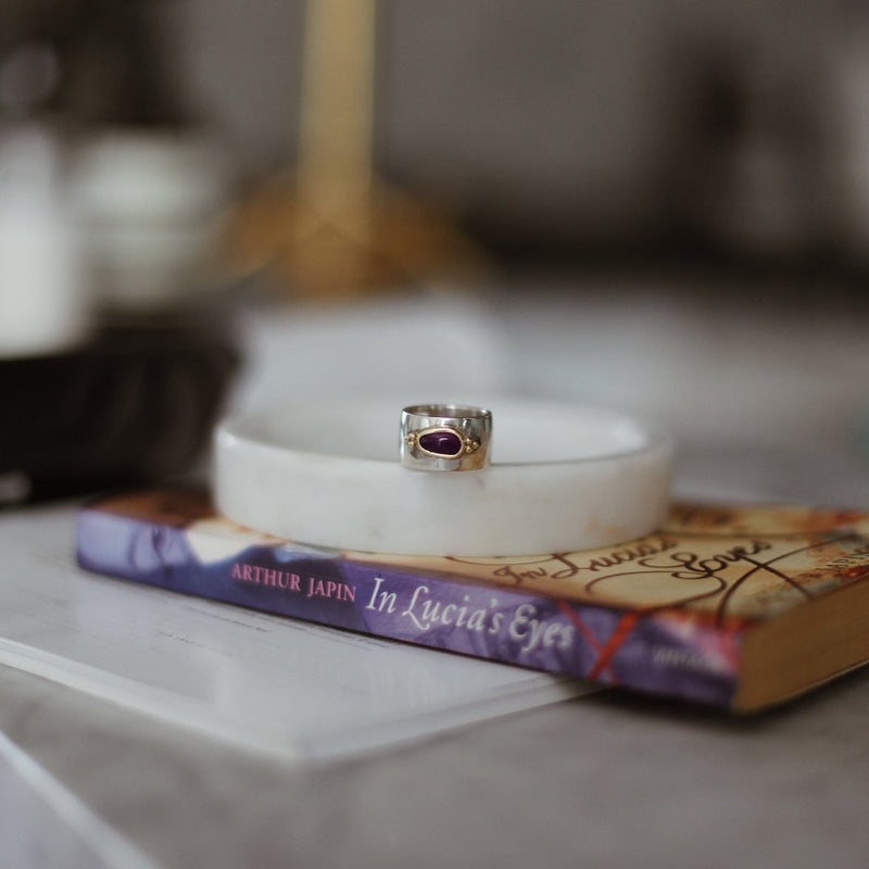 Sugilite Gold & Silver Ring