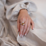 Pearl & Ruby Gold & Silver Ring