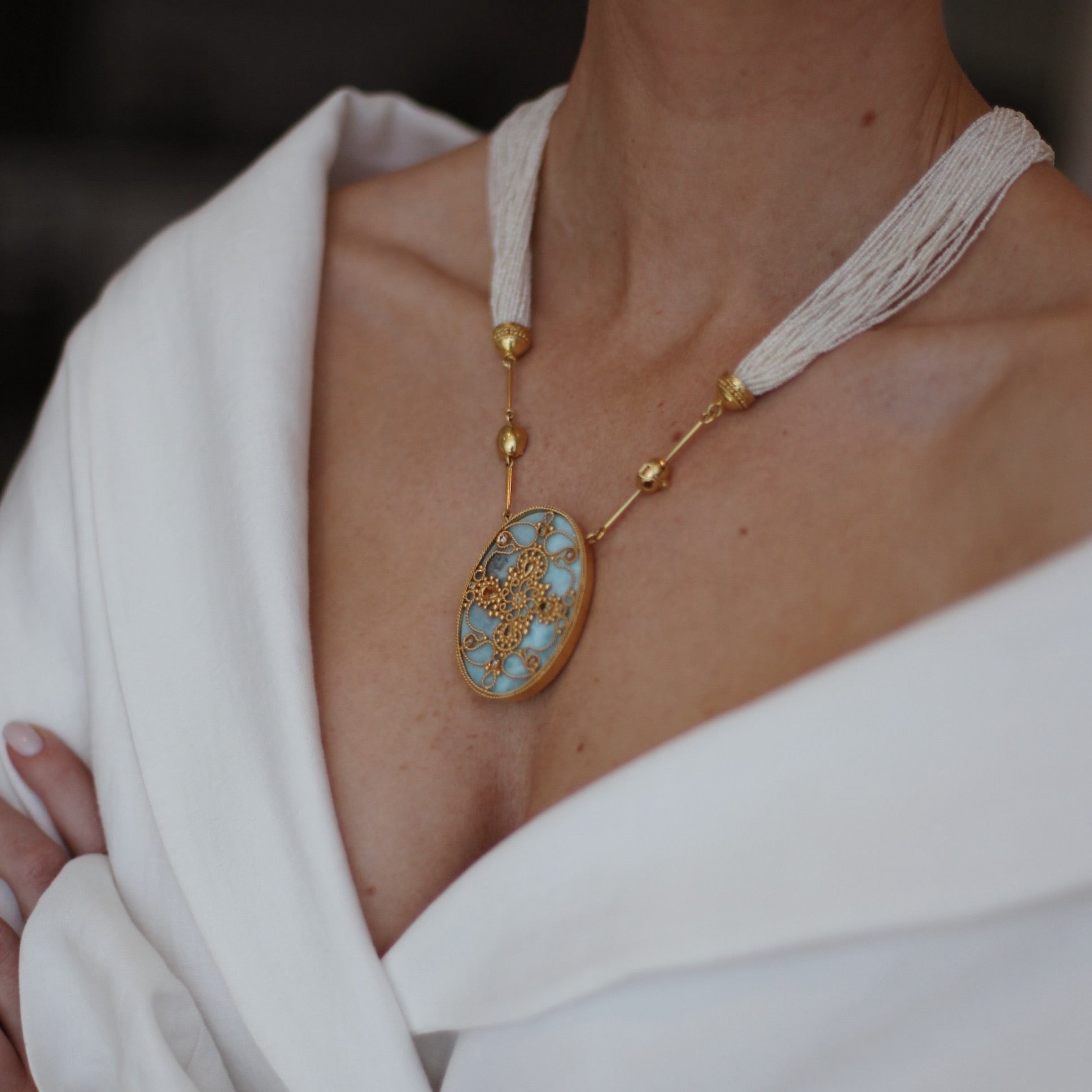 Jamie Joseph Rectangular Inverted Moss Aquamarine Necklace – Dandelion  Jewelry