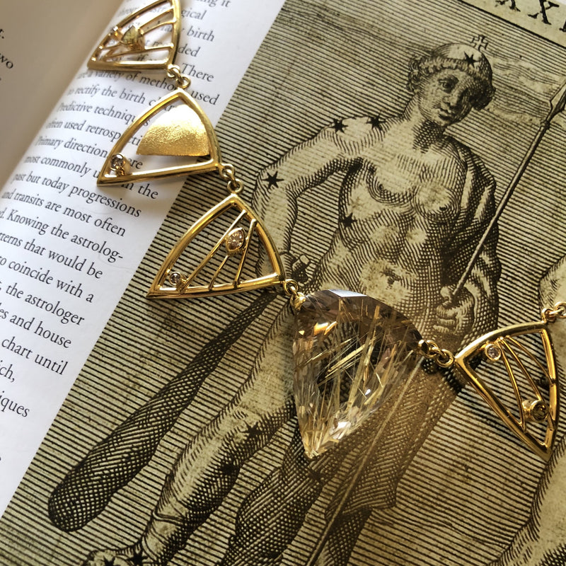 Rutilated Quartz & Diamond Necklace