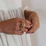 Ruby Emerald  Flower Ring