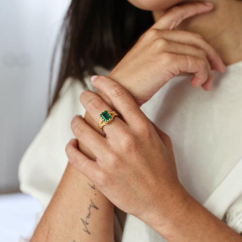 Emerald & Diamond Dress Ring