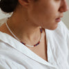 Rainbow Moonstone & Tanzanite Necklace