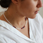 Rainbow Moonstone & Tanzanite Necklace