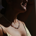 Rainbow Moonstone Aquamarine  & Morganite Necklace