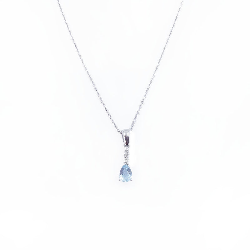 Aquamarine & Diamond White Gold Necklace