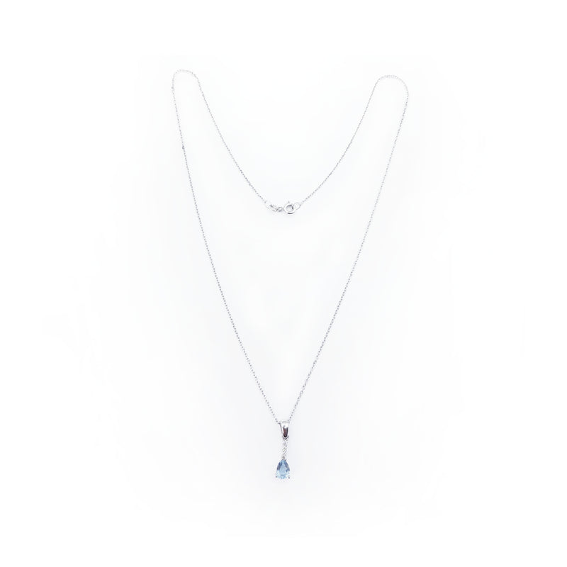 Aquamarine & Diamond White Gold Necklace