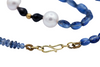 Kyanite Pearl Gold Beaded Necklace