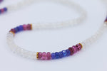 Rainbow Moonstone & Tanzanite Necklace