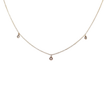 Diamond Rose Cut Drop Chain Necklace