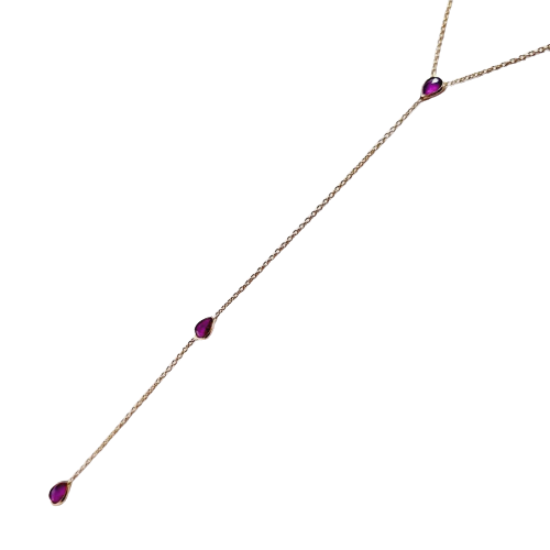 Ruby Rose Cut 1.230 carat set in 14kt Gold Necklace