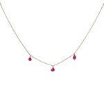 Ruby Rose cut 1.23 carat gold 14kt Chain Necklace